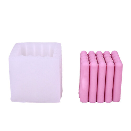 Moules à bougies Cube en Silicone époxy rayé, bricolage de
