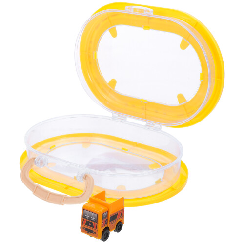 Simulation Mini Toy Car Traveling Case Wind-Up Plastic Car Storage Box
