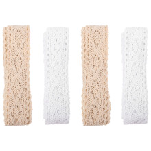 4 Rolls Lace Accessories Bride Dress Cotton Crochet White