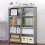 Grey Beautiful Storage Rack Double-Row Bookshelf for Home Use 10