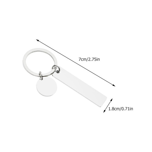 2Pcs Diy Blank Keychains Stainless Steel Unfinished Key Rings 1