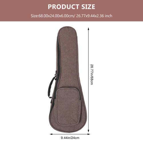 Waterproof Dark Brown Ukulele Backpack Durable Storage Case 1