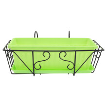 1 Set Rectangular Suspension Planting Pot For Fence Hanging