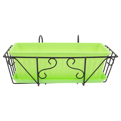 1 Set Rectangular Suspension Planting Pot For Fence Hanging