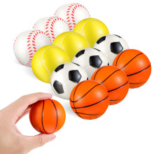 12 Palline Antistress Sport Calcio Basket Tennis Baseball