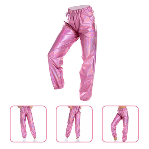 1Roze Disco Broek Vrouwen Comfortabele Elastische Taille 1