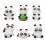 6Pcs Panda Dashboard Figurines For Car Interior Decor 10
