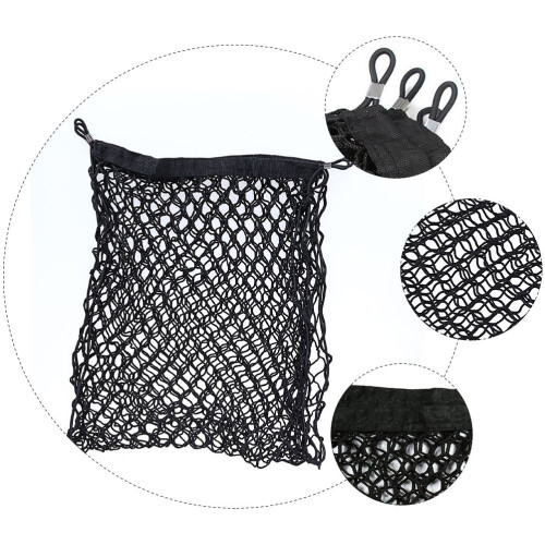 1Pc Strong Black Nylon Trunk Storage Organizer Mesh Net for Car 2