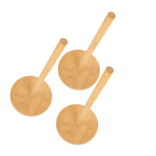 3 Pezzi Portarotoli In Bamboo Per Cucina Armadio