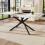 White Marble Extendable Table with Crossed Legs 1