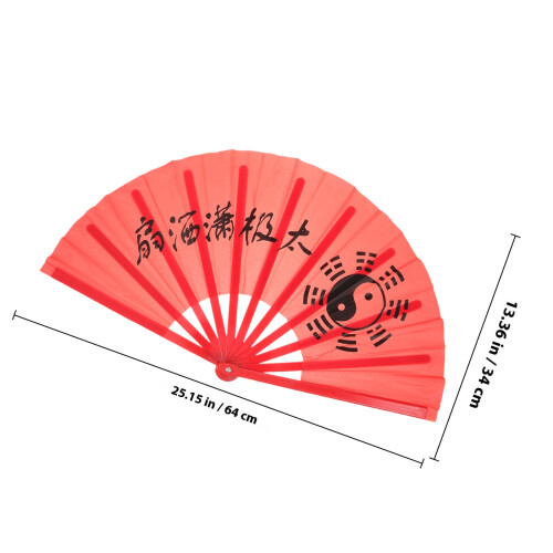 Foldable Dance Fan Plastic Red 1pack For Performers 1