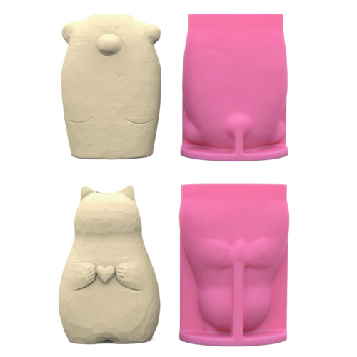 Katzen Vase Formen Tier Blumentöpfe Silikon Form DIY Harz-C679 1