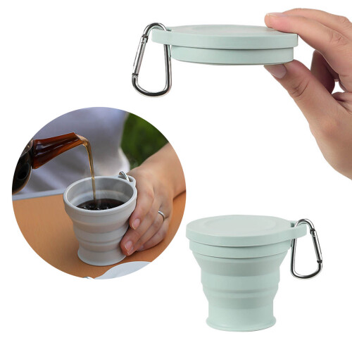 Zusammenklappbarer Reisebecher, 180 ml,-Grau 2