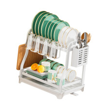 2 Ebenen Abtropfgestell, Essstäbchenhalter,-Weiß