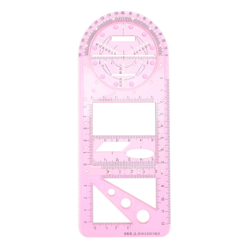 Multi Function Geometric Drawing Template Ruler School Supply