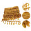 Iridescent Sequin Trim Leaf Shape Golden 1 Set 3