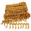 Iridescent Sequin Trim Leaf Shape Golden 1 Set 8