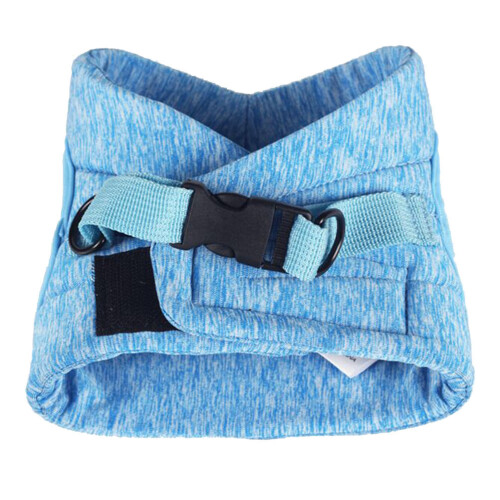 Adjustable Cat Harness Vest With Traction Rope Hook Loop Closure Sky Blue 2