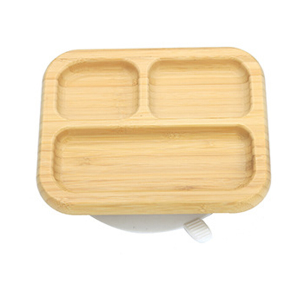 Renewable Bamboo, Non-Toxic Stay Put Dish, Eco-Friendly Suction Base Tableware, Strong Suction, Bpa Free, Bamboo Cute Tableware, Easy To Clean, For Bi