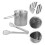 Set Acciaio Friggitrice Pentola Profonda Pinza 4