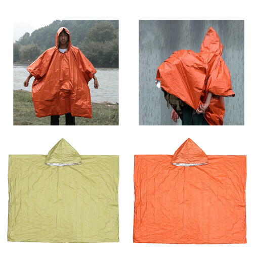 Wasserdichte Regenmäntel Notfall Camping Wandern-Orange 2