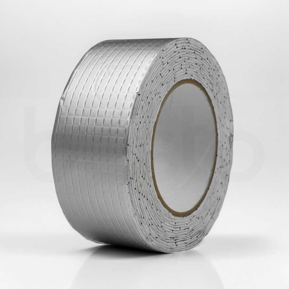 50Mmx5m Butyl Waterproof Tape - Aluminium Film And Polymer Rubber Sealant For Gutters, Roofs, Pipes, Boats And Outdoor Repairs 5017403138051