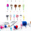 6Pcs Beadable Ballpoint Pen Plush Ball Ballpoint-pink gradient 3