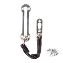 Security Chain Door Lock - Chrome Plated Zinc Alloy with 180mm PVC Covered Chain for Home and Apartment Doors
