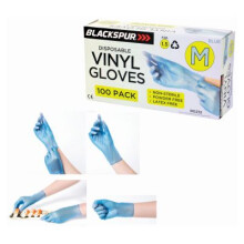 Blue Vinyl Powder Free Gloves - Medium Size Disposable Gloves for Hygiene and Protection