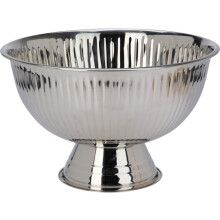 40 cm Stainless Steel Champagne Cooler on Stand - Silver Bowl for Wine and Drinks, 5L Capacity