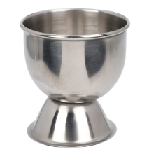 Set of 4 Stainless Steel Egg Cups - Silver Inox Breakfast Holders 4.5x4.5x5 cm