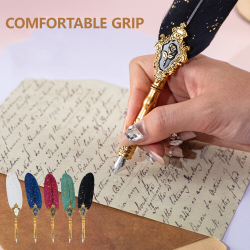 Vintage Dip Pen Set with 8 Replaceable Tips, Antique-Black 2