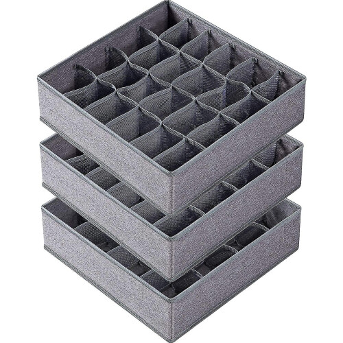 Sock Organizer, Drawer Organizers Collapsible Closet Organizer Storage Boxes for Efficient Organization (Fabric Foldable, 3 Pack)