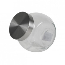 Glass Candy Jar with Stainless Steel Lid - 650ml Clear Storage Jar for Kitchen and Home