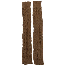1Pair Warm Knitted Arm Sleeves With Long Fingerless Design