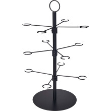 Metal Glass Holder for 12 Glasses - Black Stainless Steel Stand, 55 cm Height