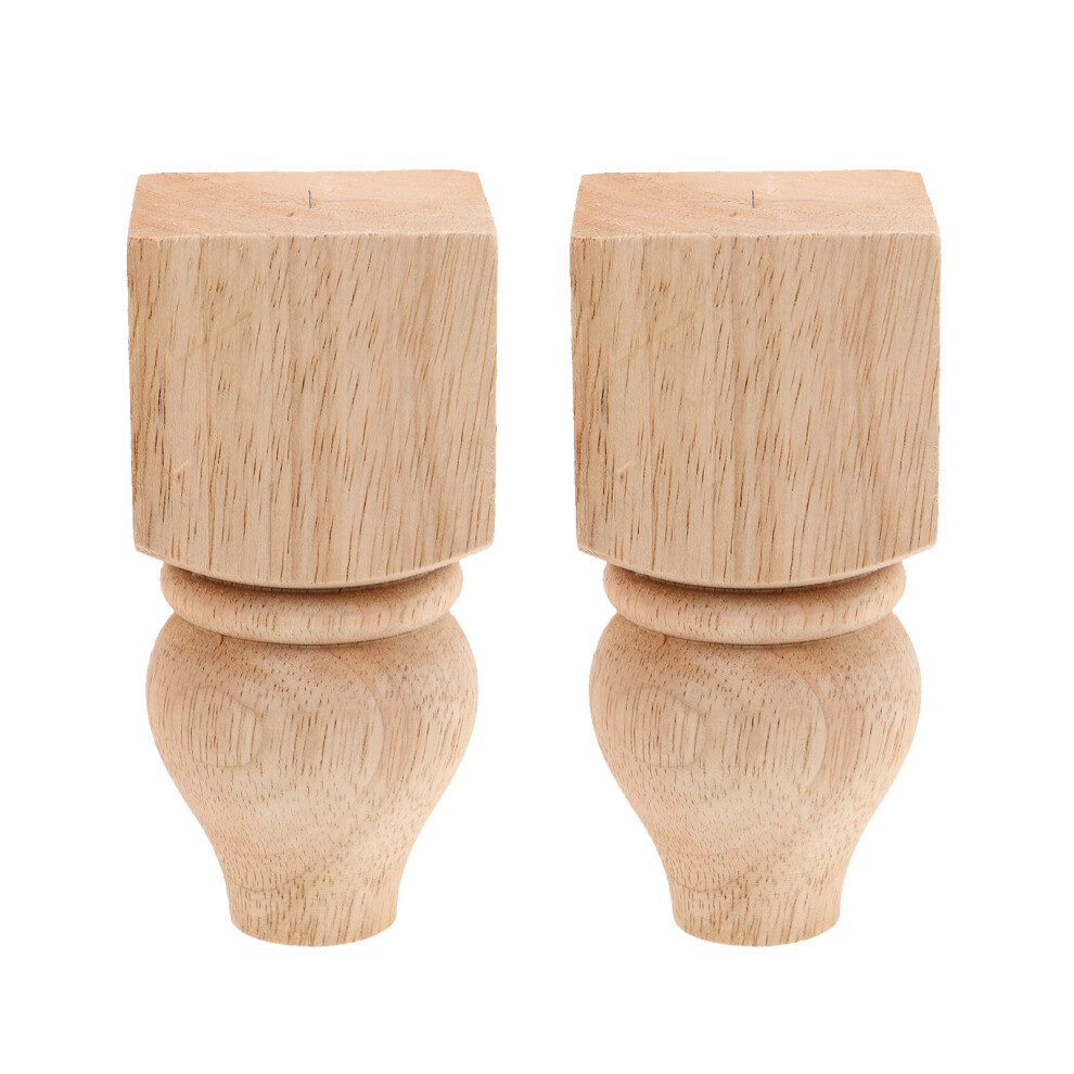 2Pcs Unfinished Wooden Bun Feet For Sofa Chair Cabinet Ottoman 3572228286377