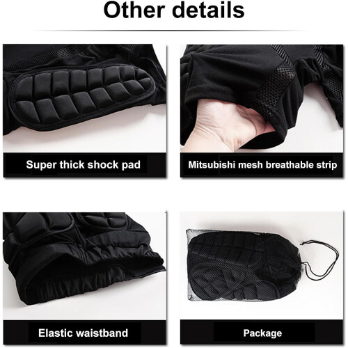 Padded shorts – protective equipment for skiing, hipbuttocks, tailbone protection 2