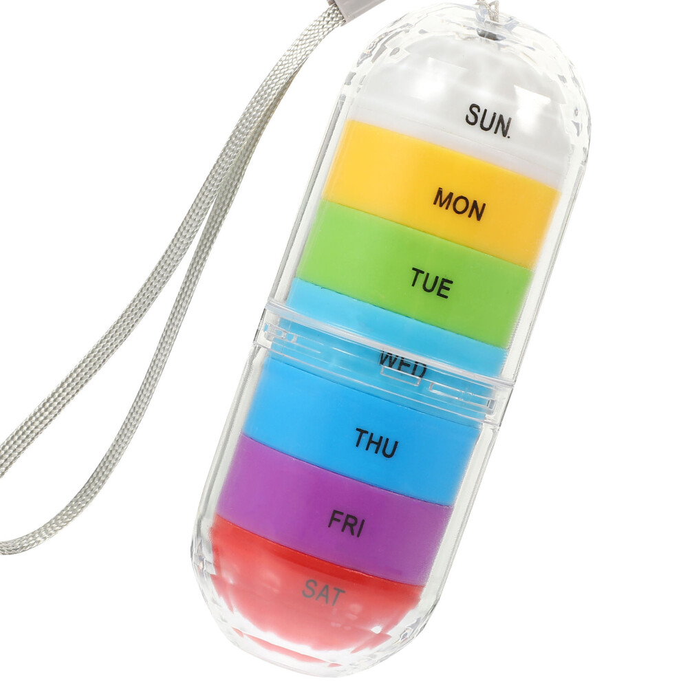 Vaguelly Multi-Color Detachable Pp Medicine Case Portable Household Storage