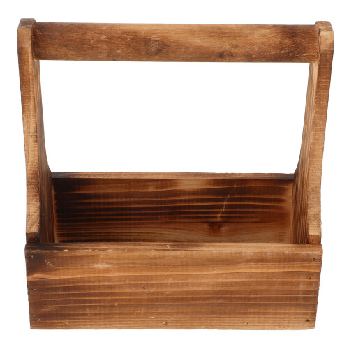 Succulent Planter Pot Hanging Rectangular Wooden Flowerpot With Handle