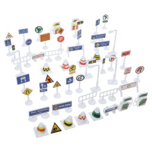 2 Set Mini Traffic Signs Model With Traffic Light Toy For Play