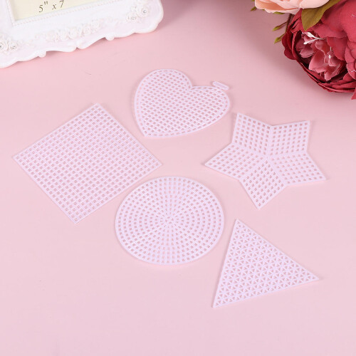 50Pcs Cross Stitch Plate Plastic Mesh Sheet With 2 Needles 2