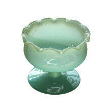 Handmade Embossed Floral Glass Yogurts Cup 240ml Safe Durable-1