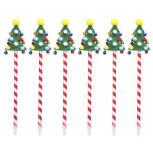 6 Pcs Christmas Ballpoint Pen Colorful Bells Xmas Tree Shape