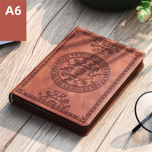 Vintage Journal Notepad Embossed Leather Notebook Thick-1