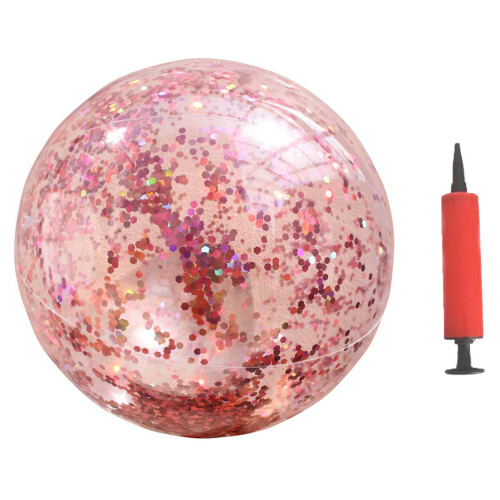 Palla Trasparente Con Paillettes E Pompa