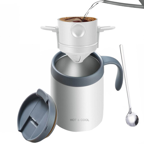 Transportable Camping Coffee Set Untarnished Insulated-White