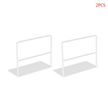 1 Pair Wrought Iron Bookends Book Support Simple Desktop-White