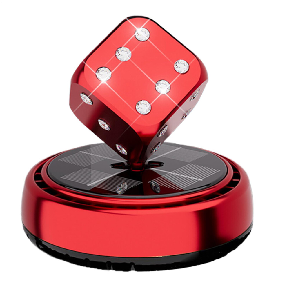 Solar Powe Car Air Freshener With Rotating Dice, Odor Neutralizer For Dashboard Use Red 9119770040381