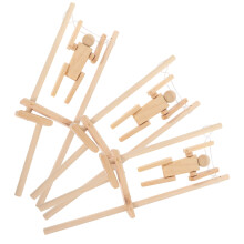 3 Legno Bianco Figure D'azione Ribaltabili Non Finite